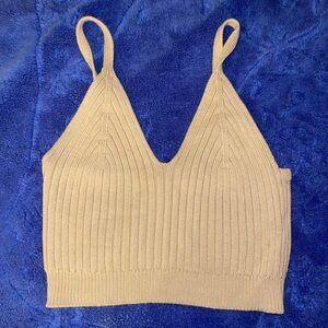 Iris Tan Knit Crop Top